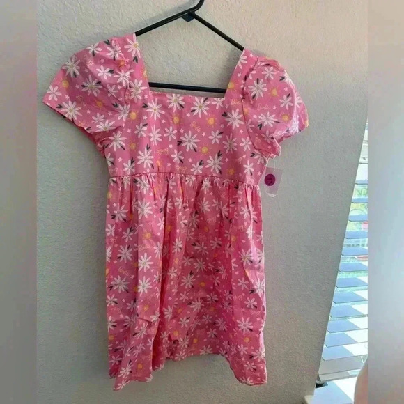 Barbie Floral Cotton Puff Sleeve Dress Size Large (10-12) Daisy Sunshine NWT - Picture 4 of 7